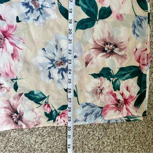 🦋 Cream Floral Tank Top Blouse XL - Picture 5 of 5